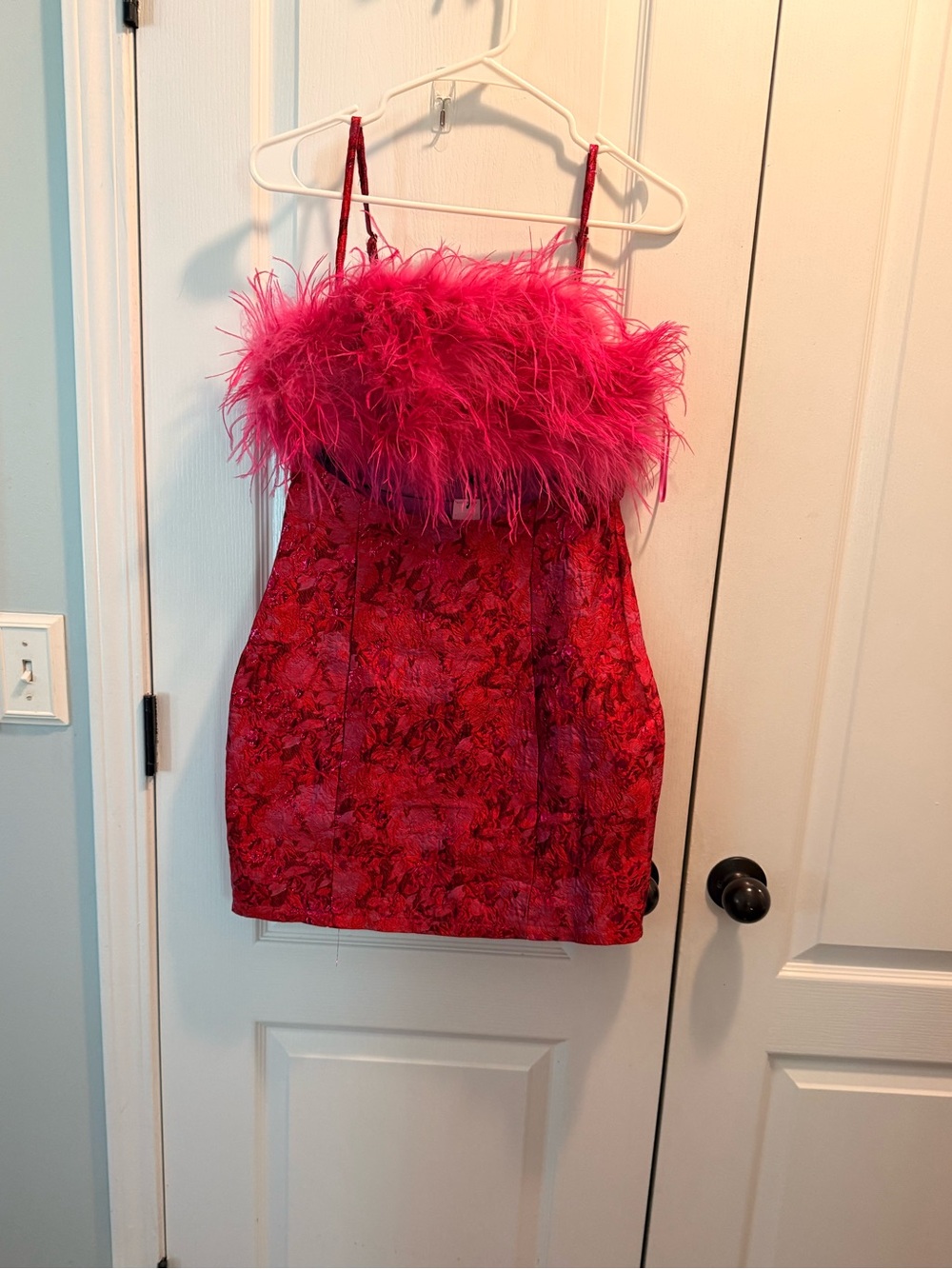 Nasty Gal Punk Feathered Cutout Jaquard Mini Dress Sz 6